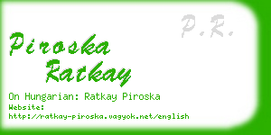 piroska ratkay business card